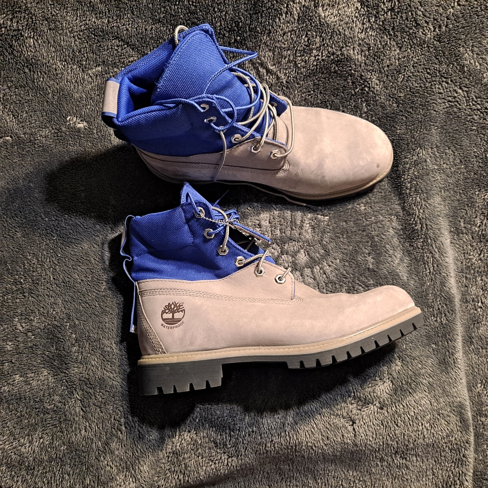 Timberland Blue and Gray Boots